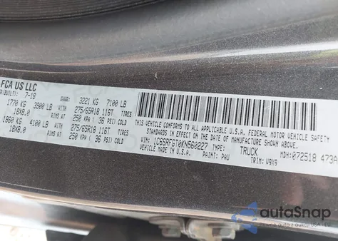 2019 Ram 1500 Tradesman 4X4 5'7 Box from USA, damaged, VIN 1C6SRFGT0KN560227